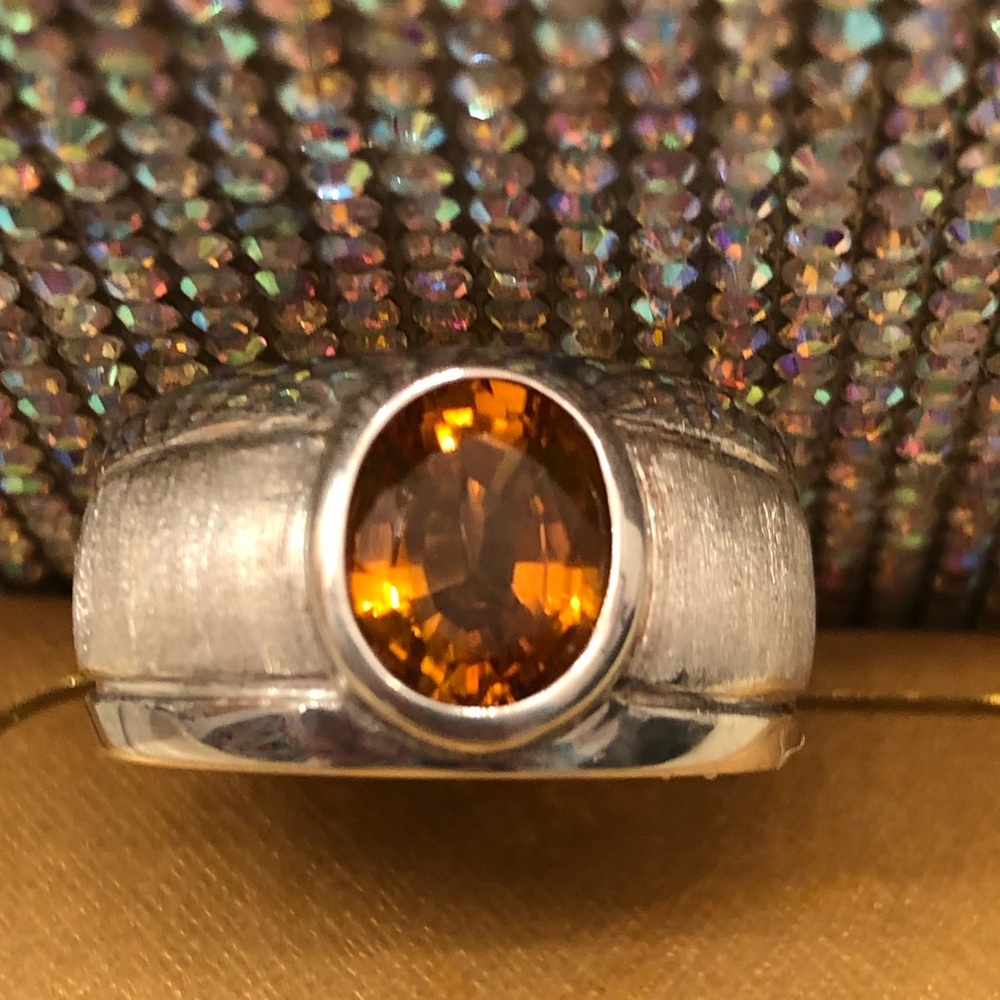 NWOT Custom Made Sterling Silver Citrine Ring